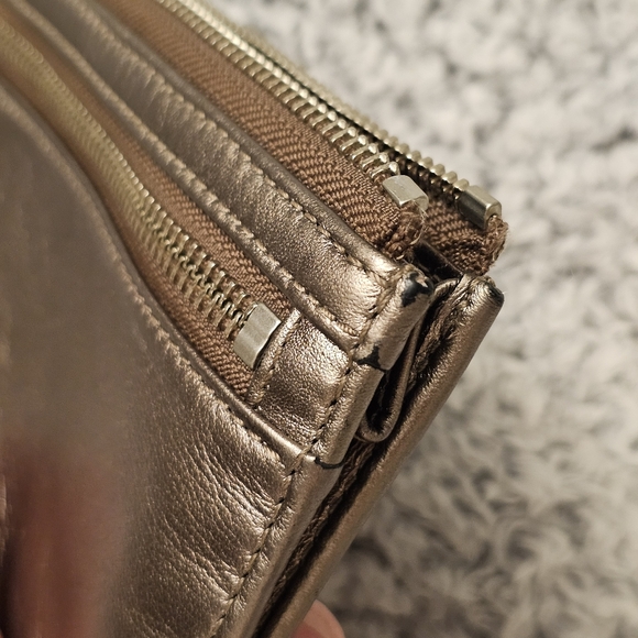 Coach Gold/Bronze Wristlet Clutch